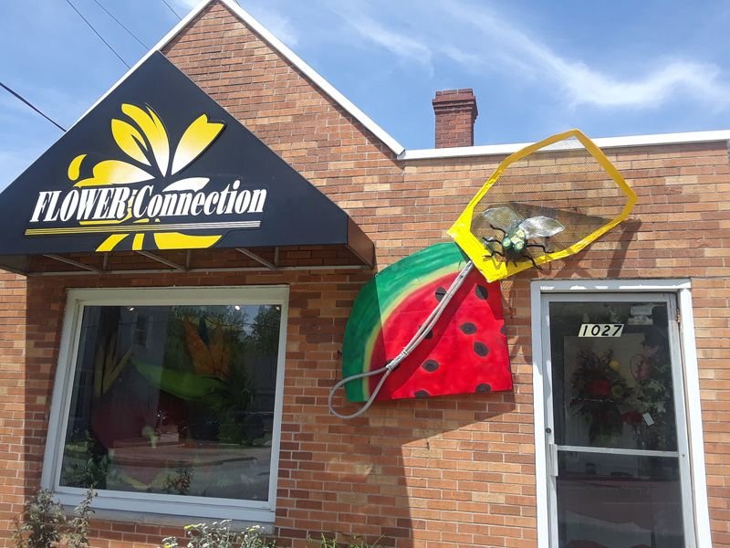 Storefront with a giant watermelon slice